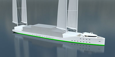 WindMotion 100M windship sailing cargo